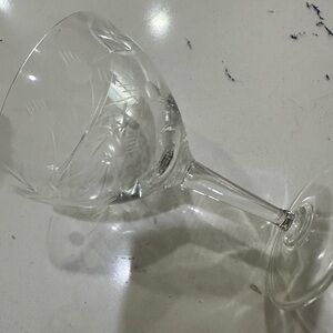 10 Vintage cut glass cocktail glasses.
